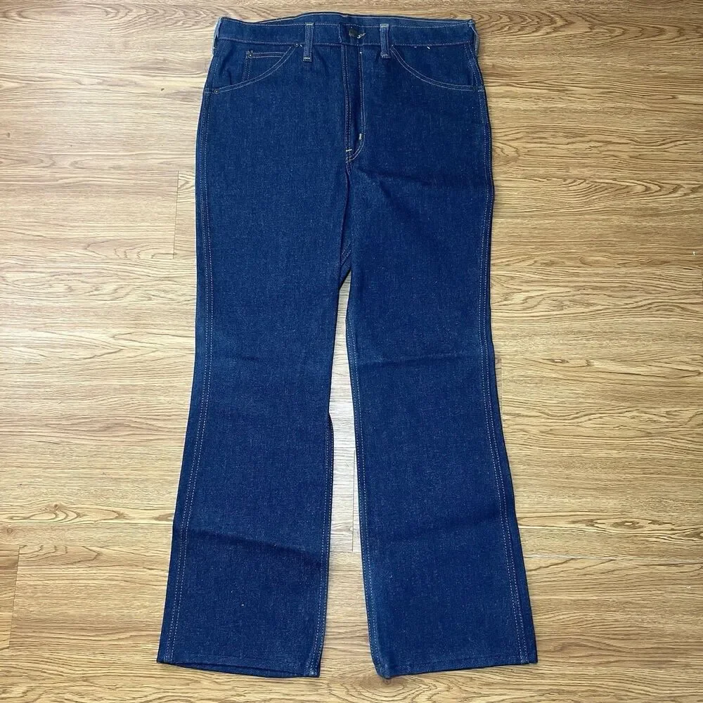 VTG 70s NOS Dee Cee Bootcut Flare Jeans Mens Sz 34x30 Western Cowboy Rodeo USA